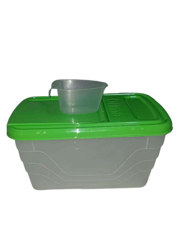 SMTE Storage Container Flip Lid Green with Scoop - 10 Litre with keychain