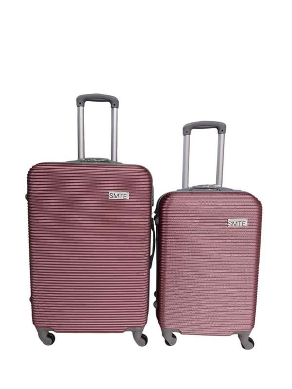 SMTE 2 Piece Hard Outer Shell 22 lnch and 25 lnch - Pink with keychain