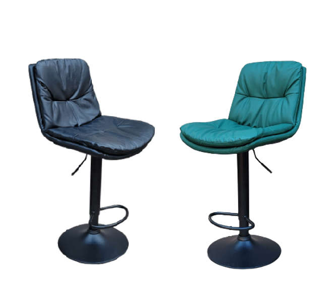 SMTE Soft Padded Perla Black Based Bar Stools - Black with keychain