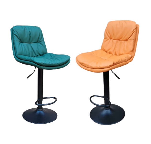 SMTE Soft Padded Perla Black Based Bar Stools - Green with keychain