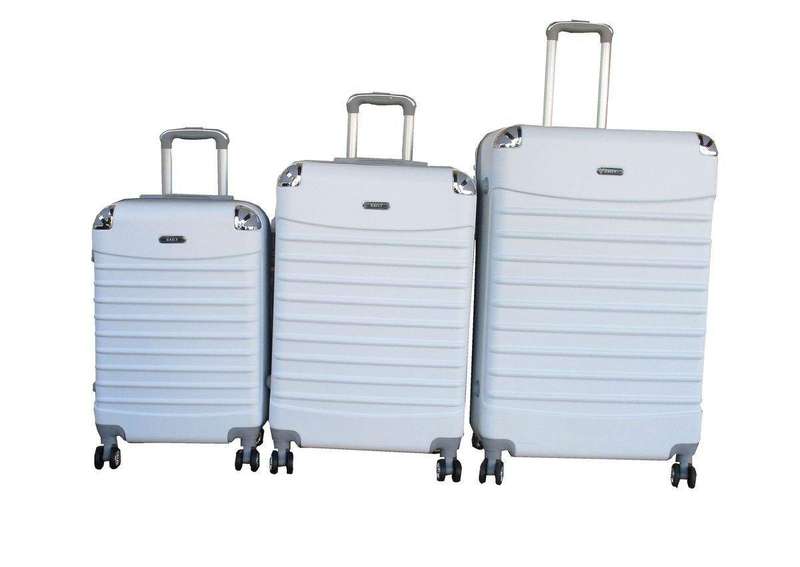 SMTE Premium 3-Piece ABS Luggage Set - Durable, Lightweight & Spinner Wheels with keychain