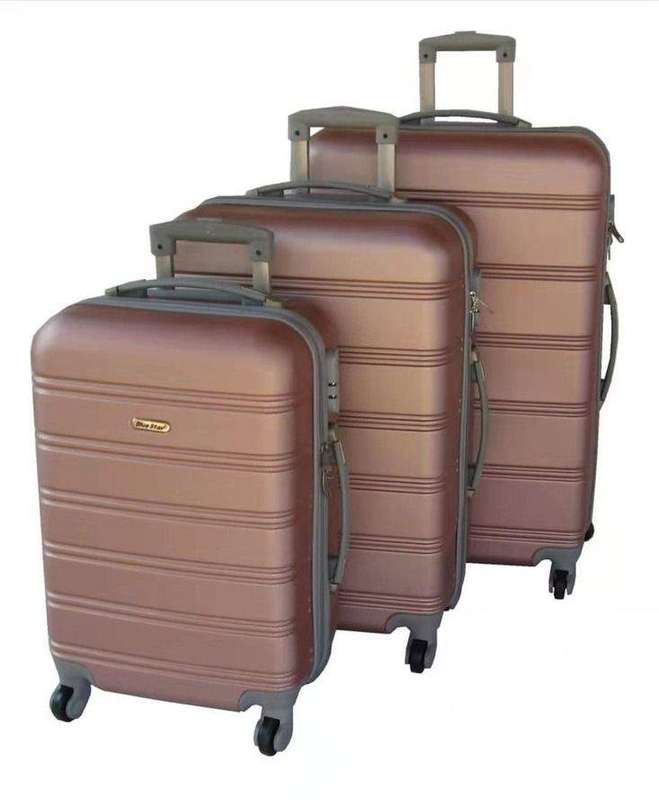 SMTE 3-Piece ABS Hard Shell Luggage Set - Spinner Wheels, Lightweight & Durable with keychain