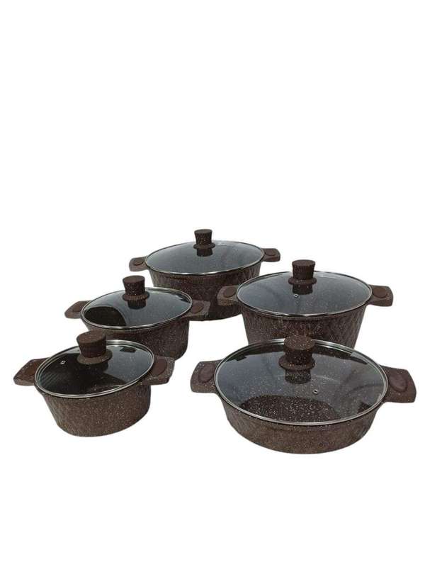 SMTE - 10 piece Granite cookware set with keychain