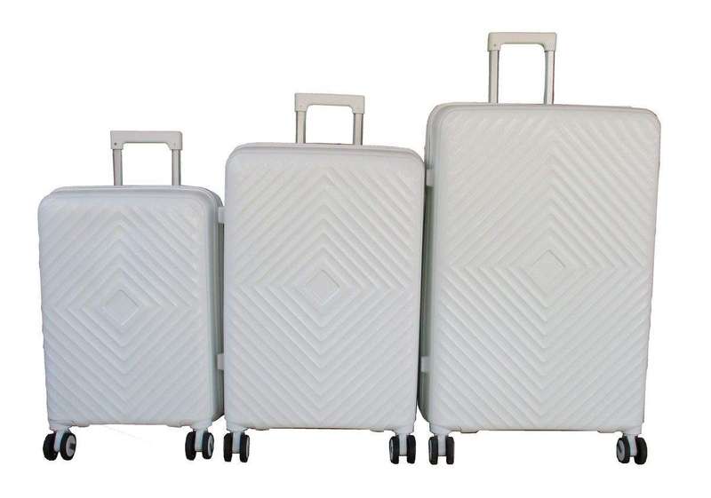 SMTE Unbreakable 3-Piece Luggage Set - Spinner Wheels,TSA Locks, PP Material. with keychain