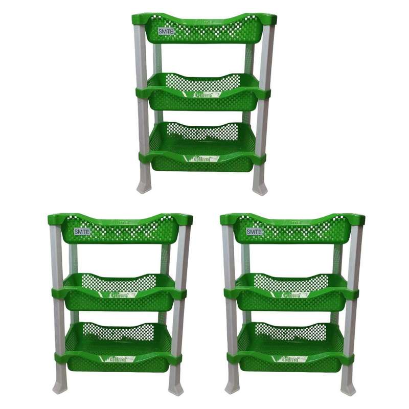 SMTE-SpaceMax: 3-Tier Organizer Rack set of 3 - Green with keychain