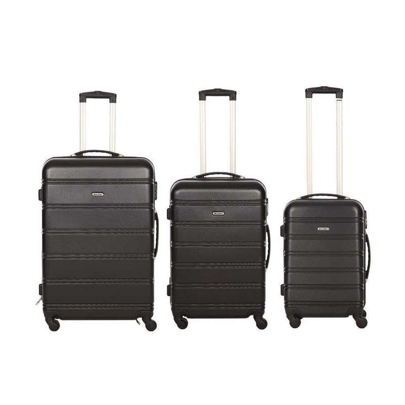 SMTE 3-Pcs ABS Luggage Set - durable Lightweight, Spinner Wheels, Nesting Design with keychain