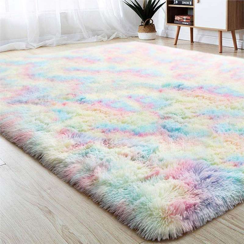 SMTE Floral Fluffy Rug with keychain