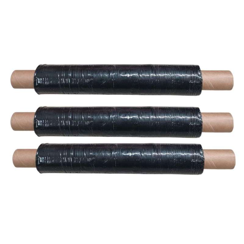 SMTE 10 Micron Pallet Wrap: Durable, Lightweight Stretch Film - Black Set of 3 with keychain