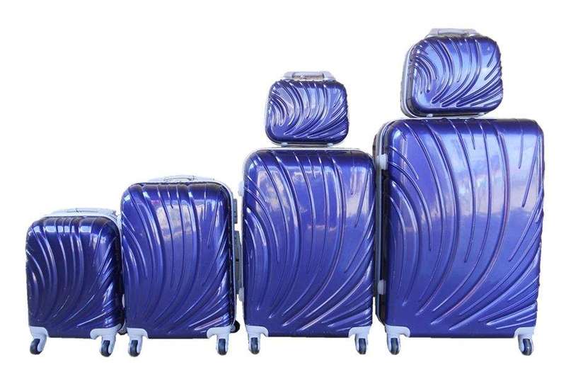 SMTE 6 Suitcases Travel Trolley Luggage Set - Blue with keychain