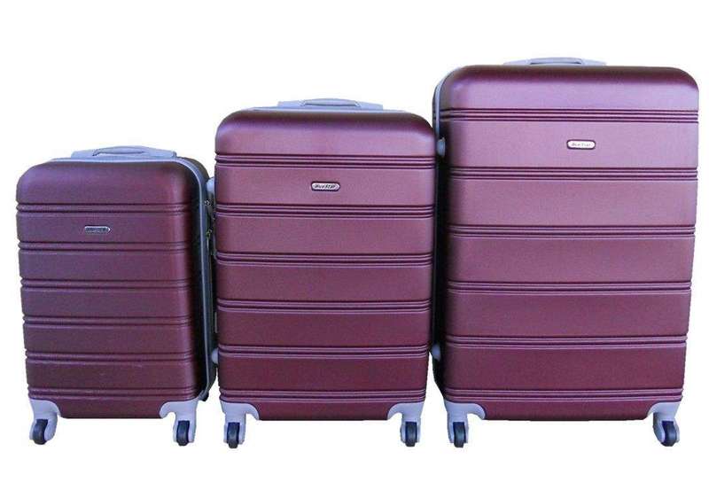 SMTE 3-Piece Plum Luggage Set with keychain