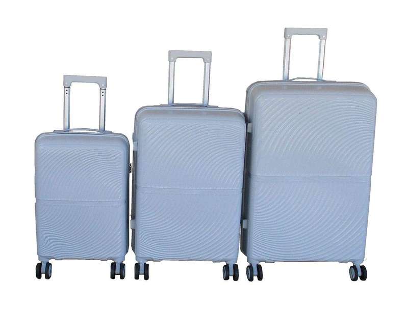SMTE Unbreakable Durable Grey Hardshell Luggage Set-PP Spinner Wheels with keychain