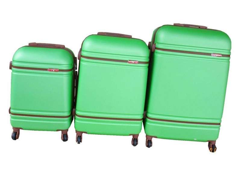 SMTE Green 3-Piece Luggage Set with keychain