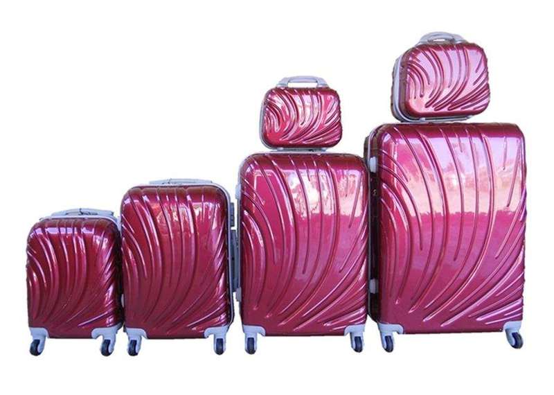 SMTE 6 Suitcases Travel Trolley Luggage Set - Red with keychain