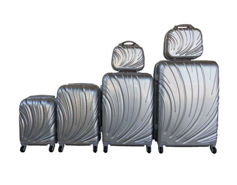 SMTE 6 Suitcases Travel Trolley Luggage Set - Silver with keychain