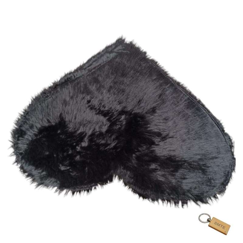 SMTE Fluffy Runner Carpet -Soft, Plush, and Stylish Floor Covering - Black with keychain