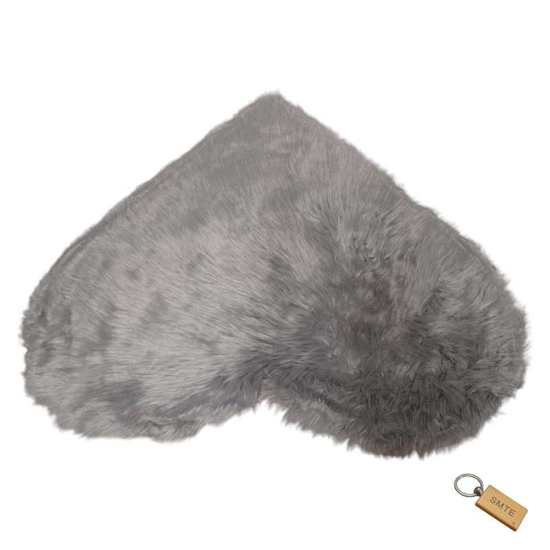 SMTE Fluffy Runner Carpet -Soft, Plush, and Stylish Floor Covering - Grey with keychain