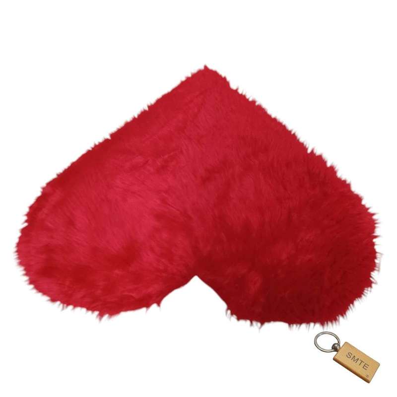 SMTE Fluffy Runner Carpet -Soft, Plush, and Stylish Floor Covering - Red with keychain