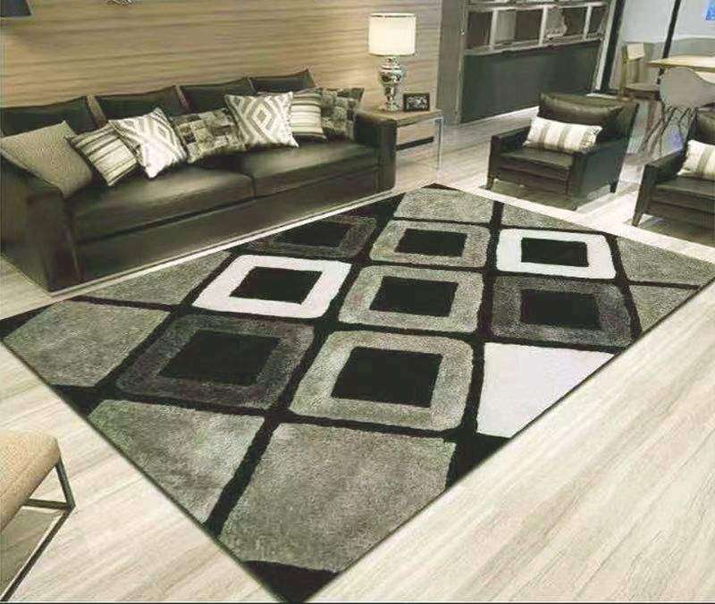 SMTE 200cm by 150cm - Modern 3D Geometric Design Area 8 Rug with keychain