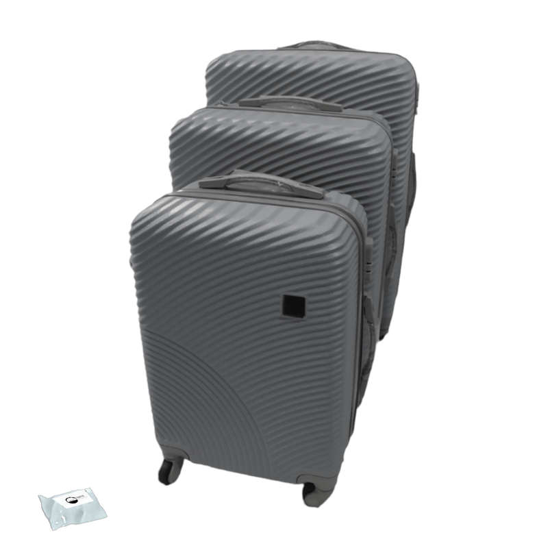 SMTE Quality Hard Outer Shell Wave LP01x? and Tieback - 3 Piece Set - Silver with keychain