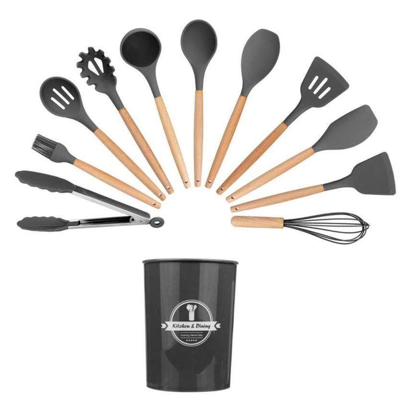 SMTE 12 Piece Silicone Kitchen Utensil Set with keychain
