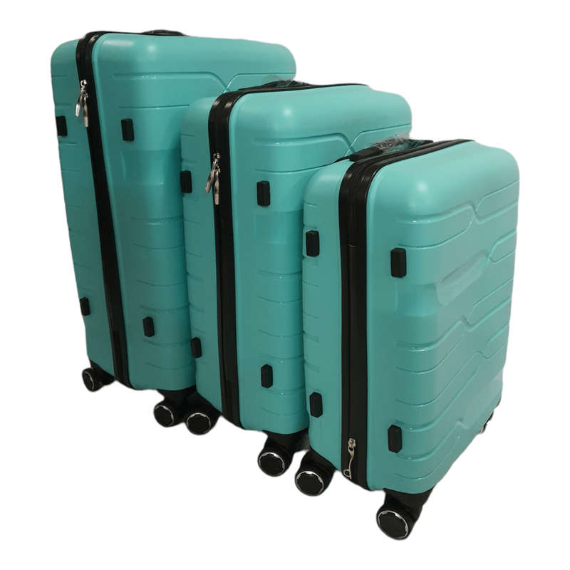 SMTE Acesa Hard Shell Elite Suitcase Set 3 Piece - Turquoise with keychain