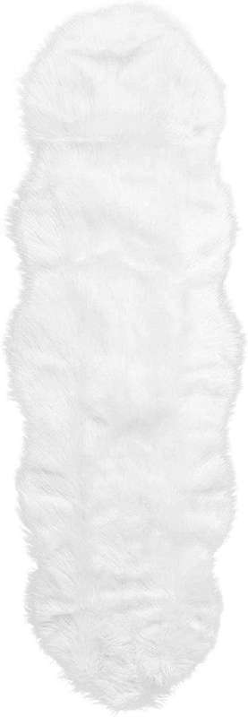 SMTE Soft Fur Rug Runner - White with keychain