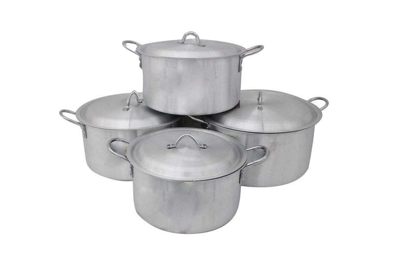 SMTE Extra-Large Casserole 8 Piece Pure Aluminum Pot Set - Megna Set with keychain