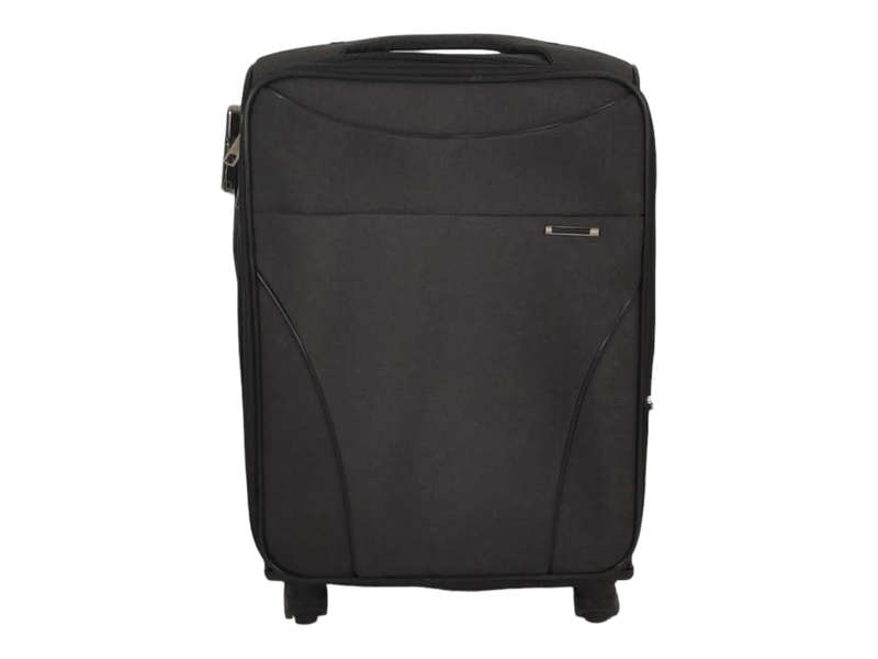 SMTE- Quality Trolley 1 PIece Fabric Travel Luggage Spinner Suitcase Set - 65 cm with keychain