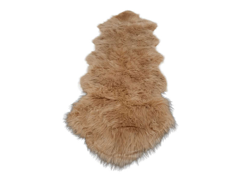 SMTE Faux Fur Rug - 60cm x 1.8 m - Brown with keychain