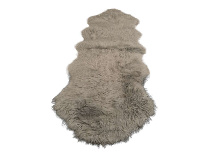 SMTE Faux Fur Rug - 60cm x 1.8 m - Grey with keychain