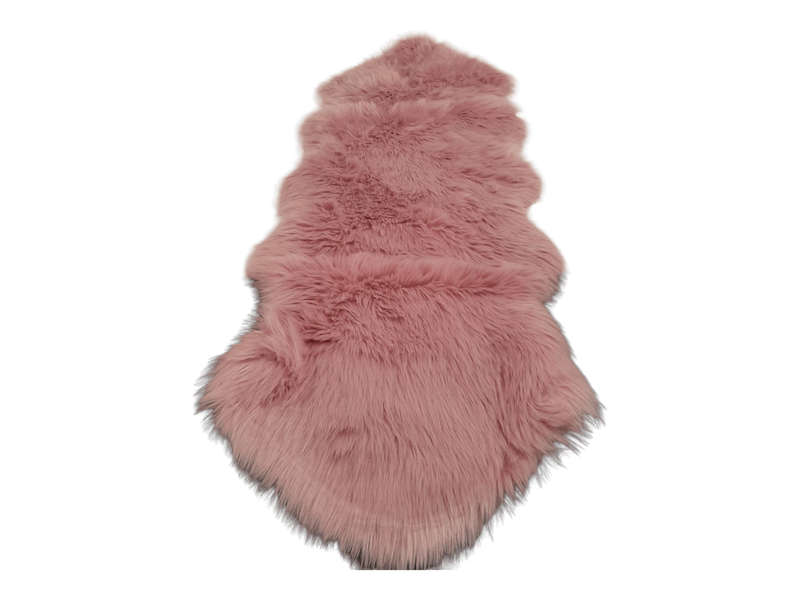 SMTE Faux Fur Rug - 60cm x 1.8 m - Pink with keychain