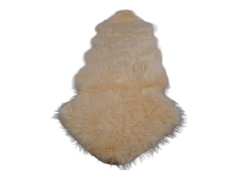 SMTE Faux Fur Rug - 60cm x 1.8 m - White with keychain