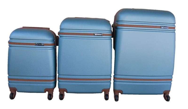 SMTE 3 Piece Nexco Travel Luggage Bag Set - Aqua Green with keychain