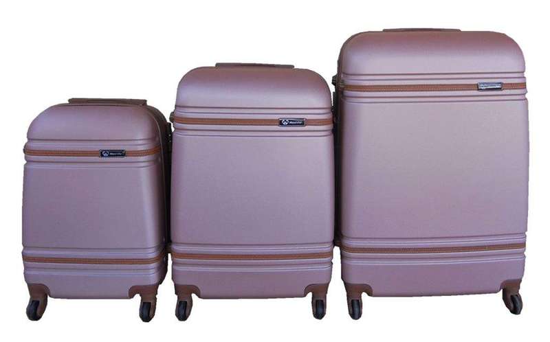 SMTE 3 Piece Nexco Travel Luggage Bag Set - Rose Gold with keychain