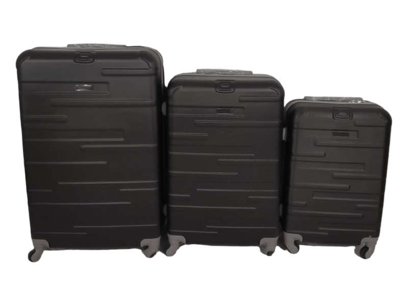 SMTE 3 Piece Travel Luggage Suitcase Bag Set A03 - Black with keychain