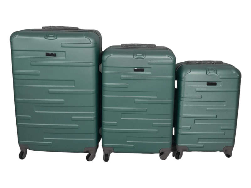 SMTE 3 Piece Travel Luggage Suitcase Bag Set A03 - Green with keychain