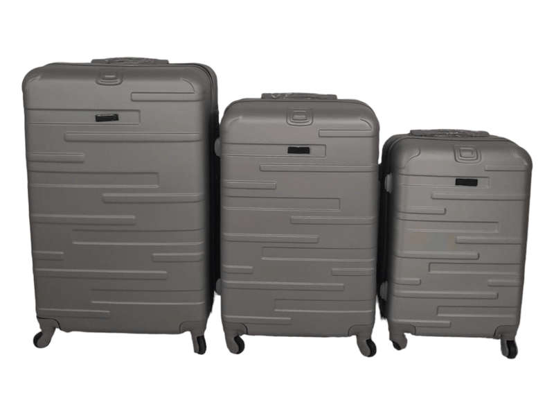SMTE 3 Piece Travel Luggage Suitcase Bag Set A03 - Grey with keychain