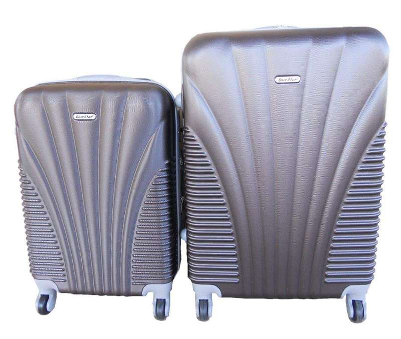 SMTE 2 Piece Luggage Set - Dark Brown with keychain