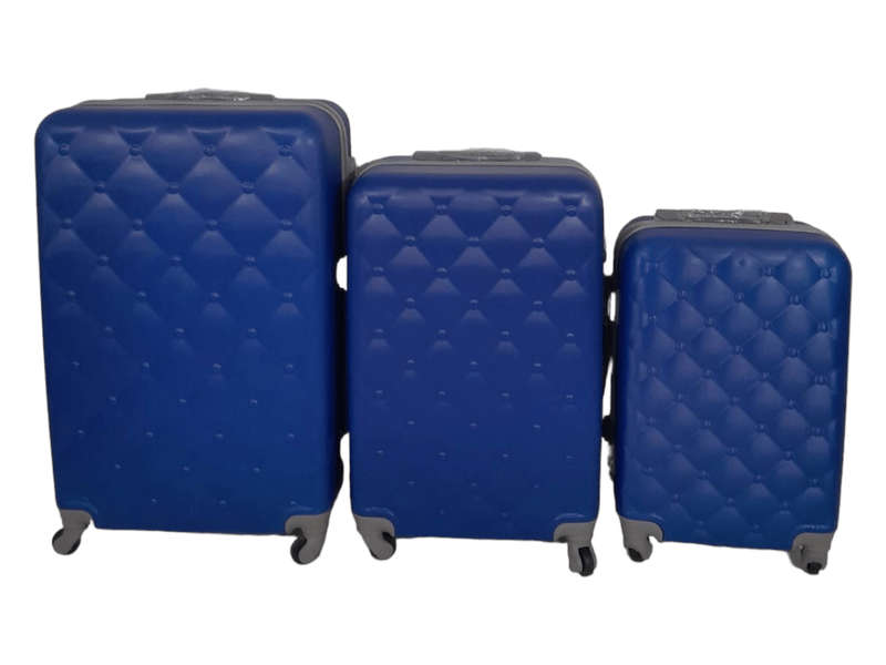 SMTE 3 Piece Hard Outer Shell Navy Luggage Set - BTN with keychain