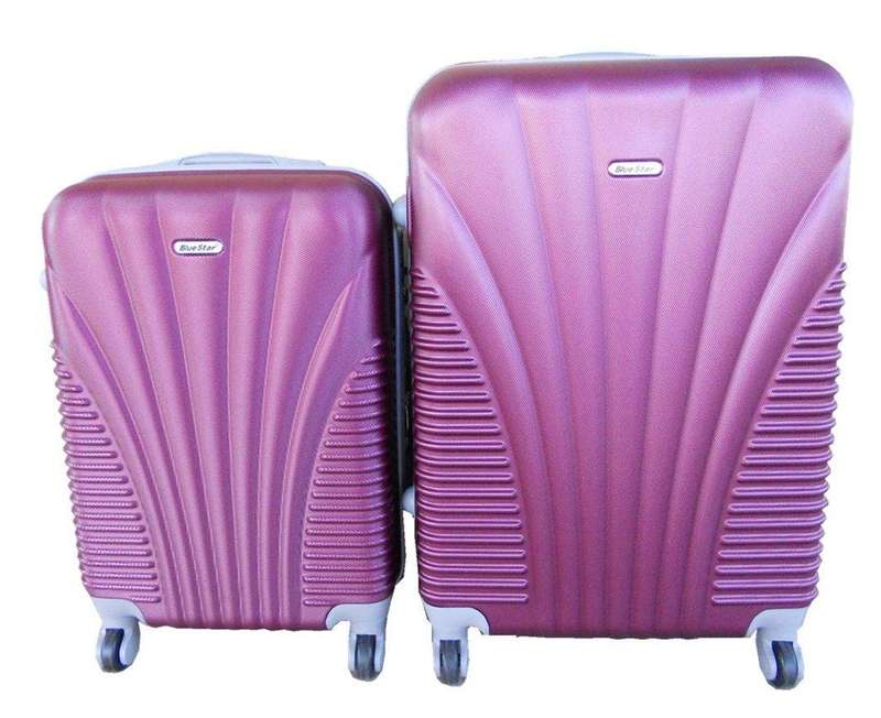 SMTE 2 Piece Luggage Set - Plum with keychain