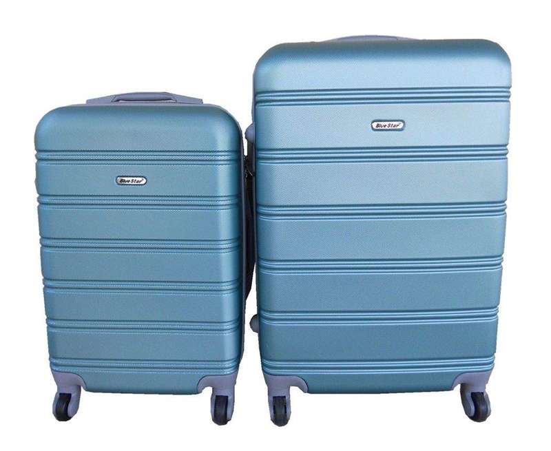SMTE 2 Piece Premium Luggage Set - Dark Green with keychain
