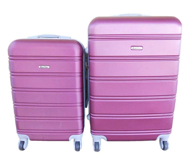 SMTE 2 Piece Premium Luggage Set - Plum with keychain