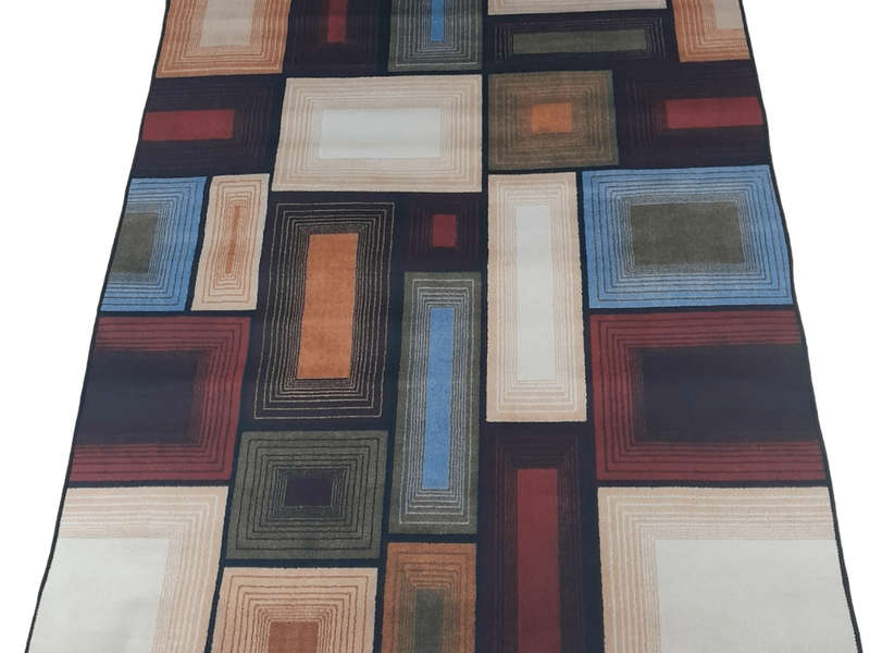 SMTE - 200cm by 150cm - Modern 3D Geometric Design Rug -FF20 with keychain