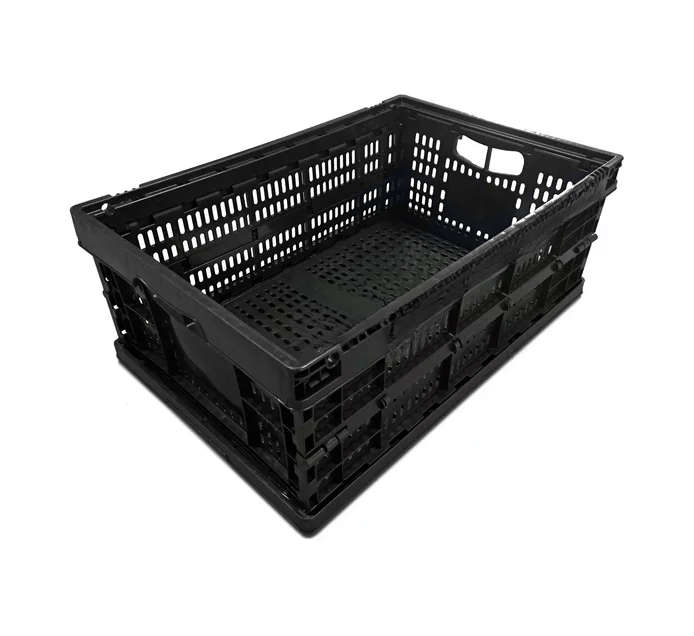 SMTE Multi-purpose Collapsible, Stack-able Plastic Crate - 2 Pack with keychain