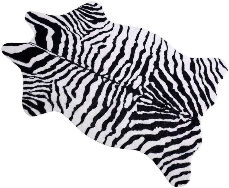 SMTE Faux Zebra Print Rug with keychain