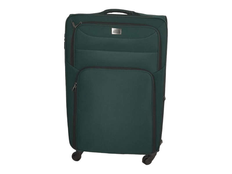 SMTE Trolley 1-Piece Travel Luggage Spinner - Fabric - Green with keychain
