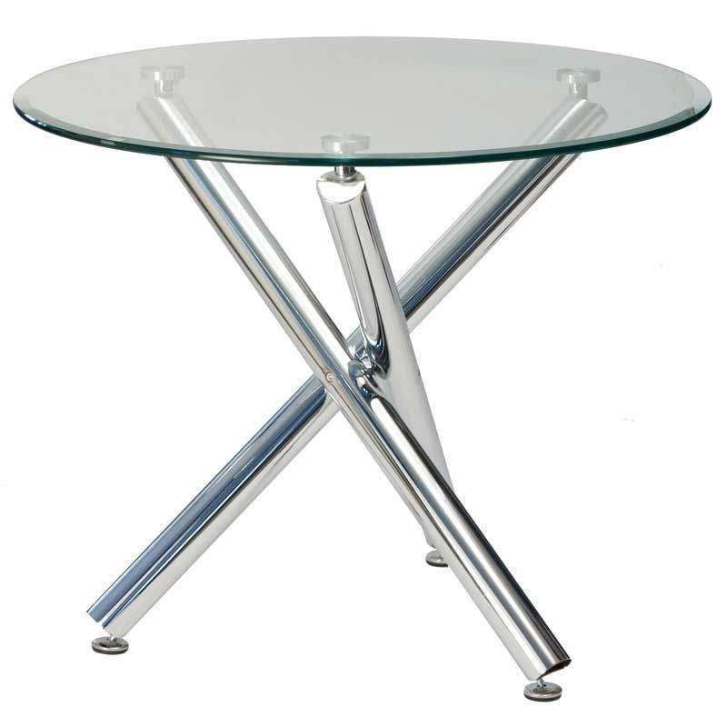 SMTE Rounded Dining Tables - Glass Top with keychain