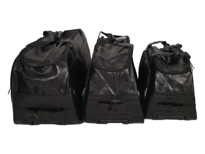 SMTE- 3 Piece Leather Hand luggage bags- Brown - Black with keychain