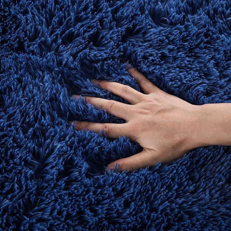SMTE Light fluffy shaggy Rug/Carpet 150X200CM - royal blue with keychain