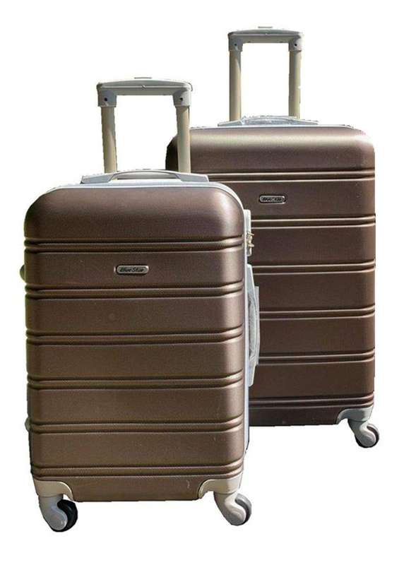 SMTE 2 Piece Premium Luggage Set - Brown with keychain
